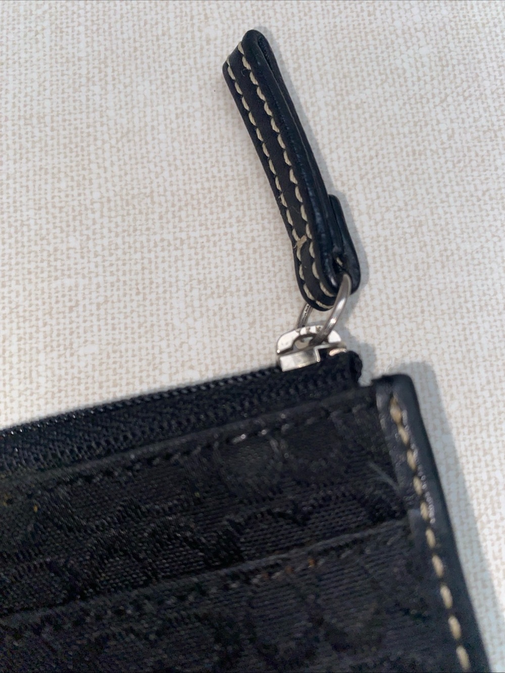 COACH VTG Leatherware  Coin Purse Wallet Black Jacquard Leather Trim - Picture 9 of 15